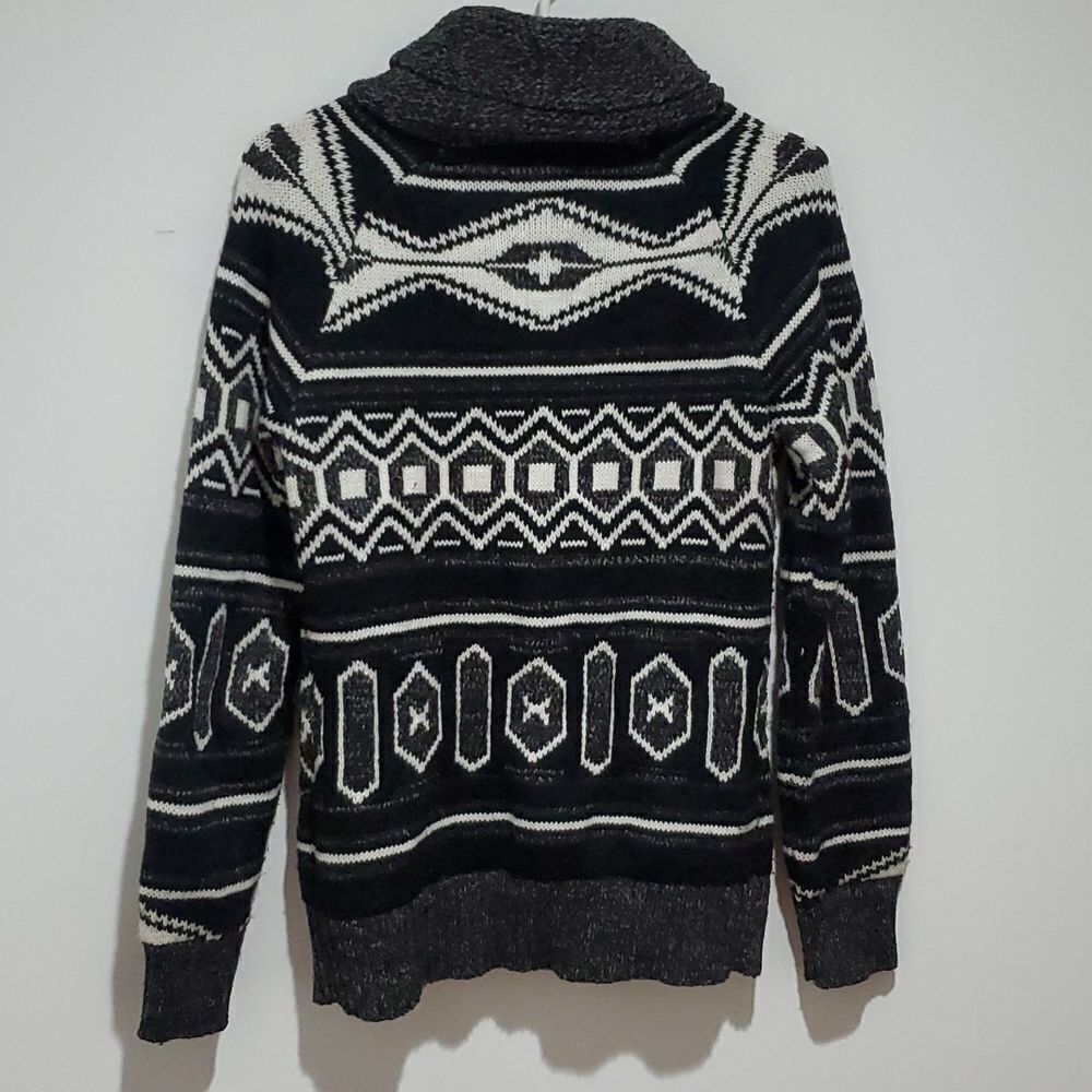 Warehouse One black and white small zip up cardigan - Picture 5 of 7